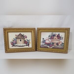 Vtg 2 Framed Laurie Korsgaden Artwork